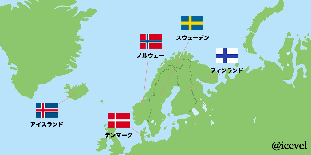 北欧の地図