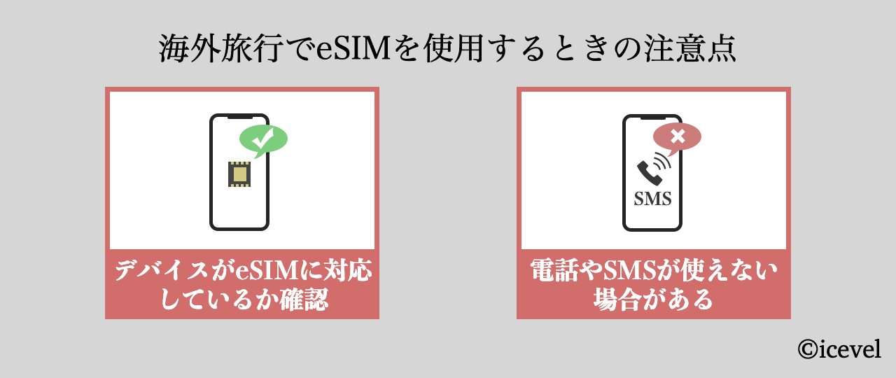 海外旅行でeSIMを使用するときの注意点