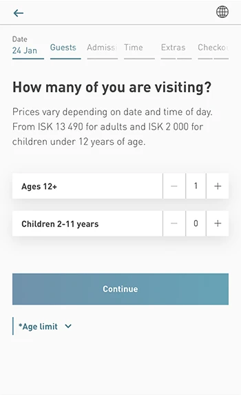 ブルーラグーンの予約方法（ステップ3）