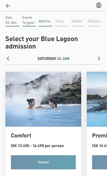 ブルーラグーンの予約方法（ステップ4）