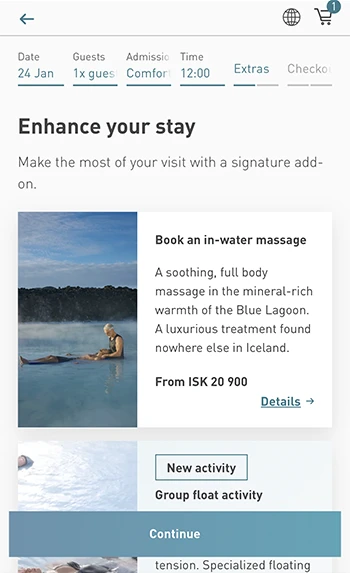 ブルーラグーンの予約方法（ステップ6）