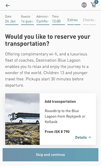 ブルーラグーンの予約方法（ステップ7）