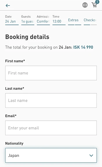 ブルーラグーンの予約方法（ステップ8）