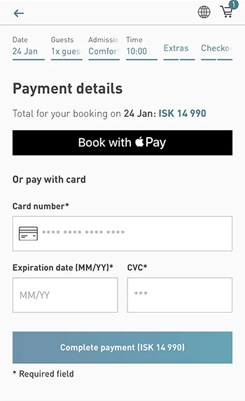 ブルーラグーンの予約方法（ステップ9）