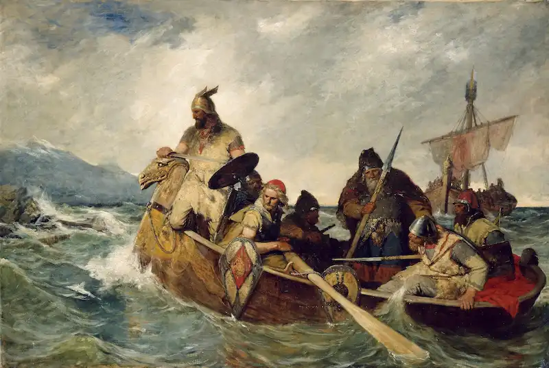 「872年にアイスランドに上陸したノルウェー人」という絵画作品